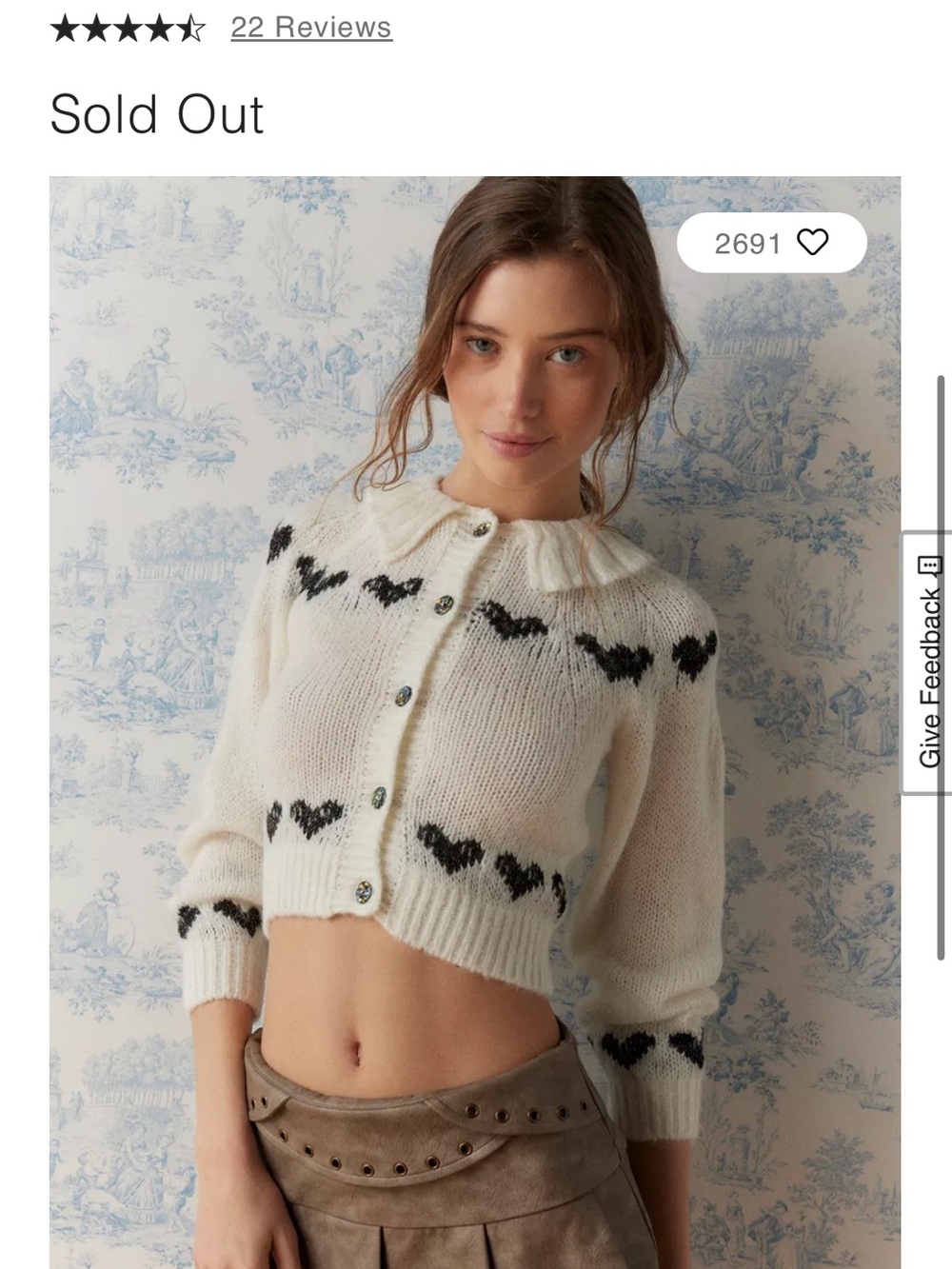 Kimchi Blue L Marabell Icon cardigan sweater
